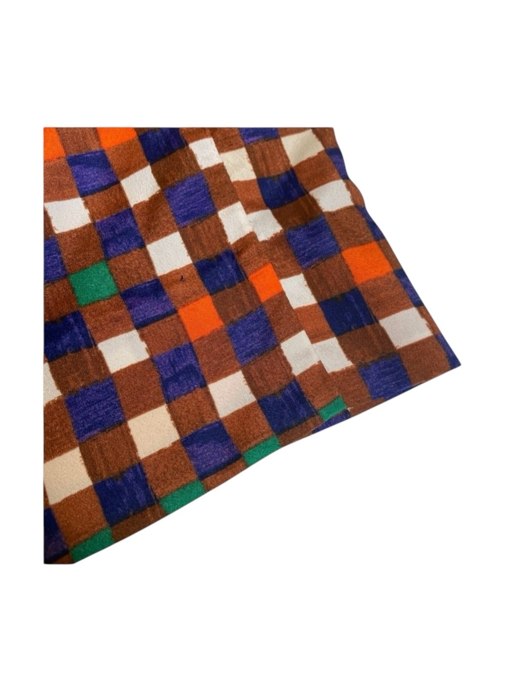 Duro Olowu 𑁍 Window Pane Print Plaid Shorts 𑁍 Wild Red Multicolor 𑁍 XS S 4 𑁍 - Picture 8 of 16